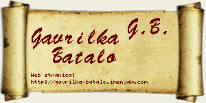 Gavrilka Batalo vizit kartica